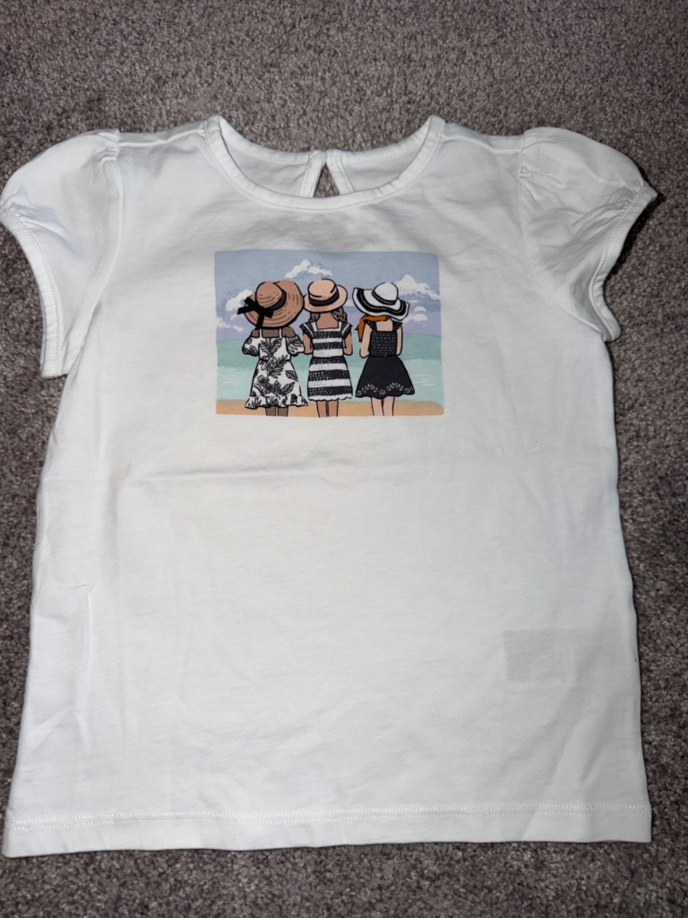 Janie and Jack White Tee with Beach Girls Graphic- NEVER WORN